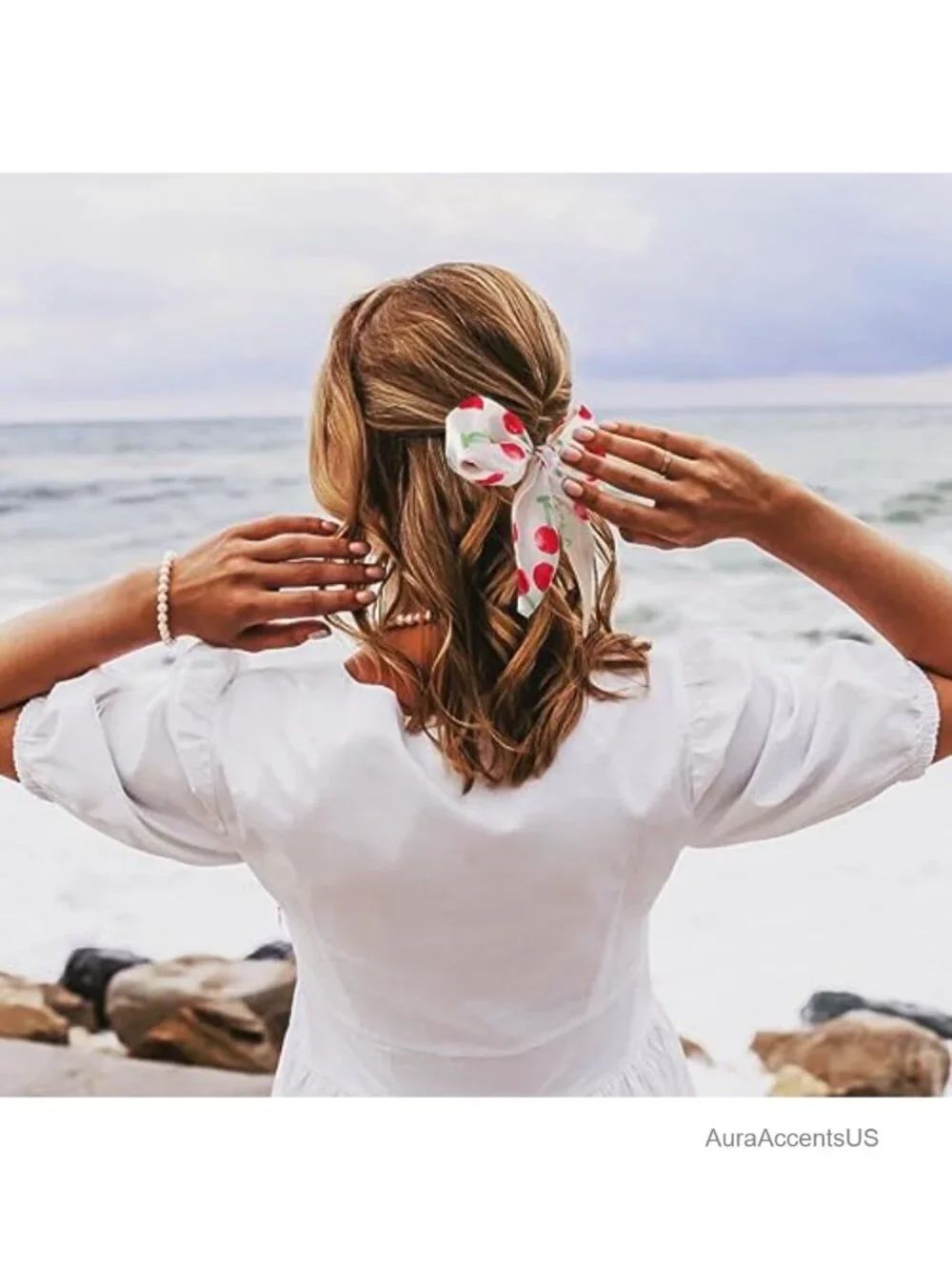 Silk Feel Polyester Reversible Fashion Scarf Hair Accessory Neck Ribbon